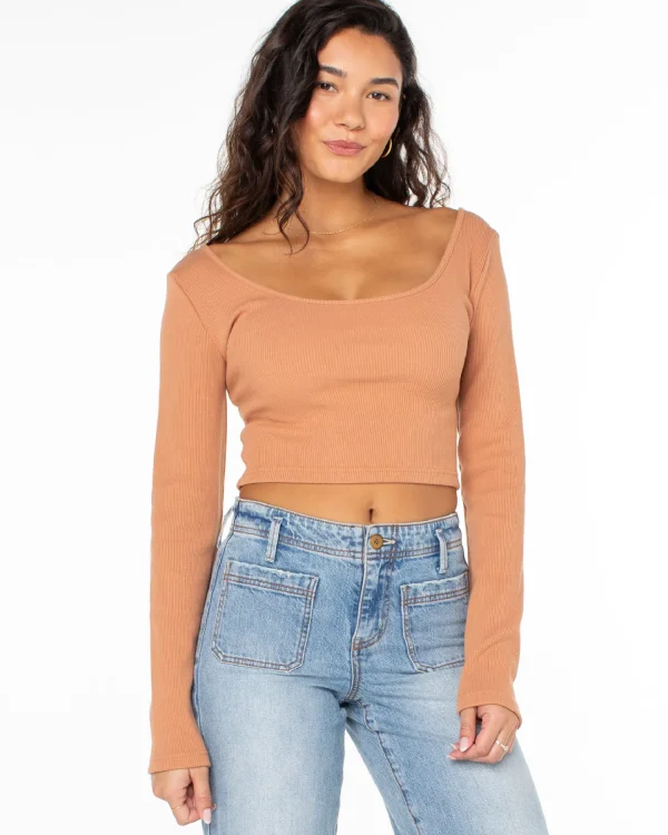 Roxy Good Keepsake Long Sleeve Crop Top | Tops