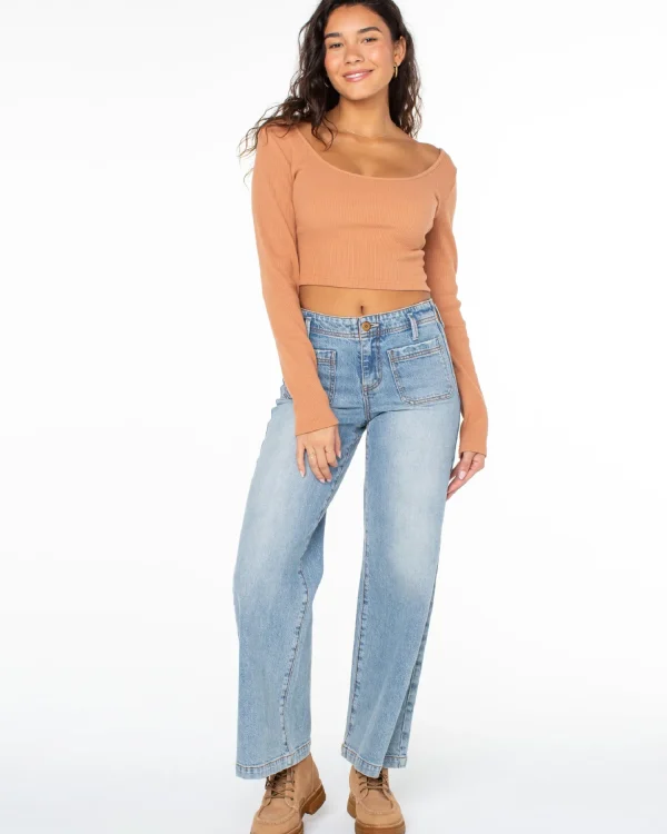 Roxy Good Keepsake Long Sleeve Crop Top | Tops