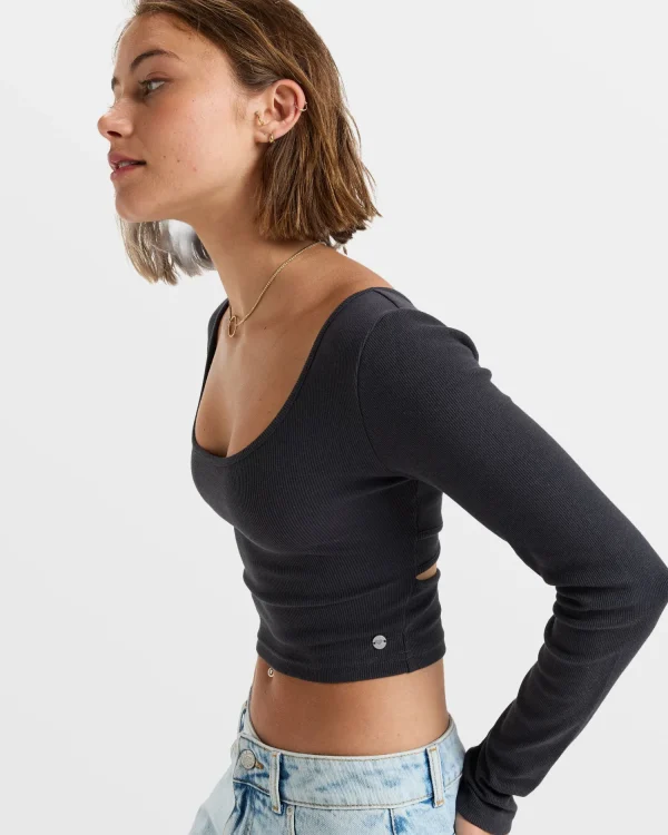 Roxy Good Keepsake Long Sleeve Crop Top | Tops
