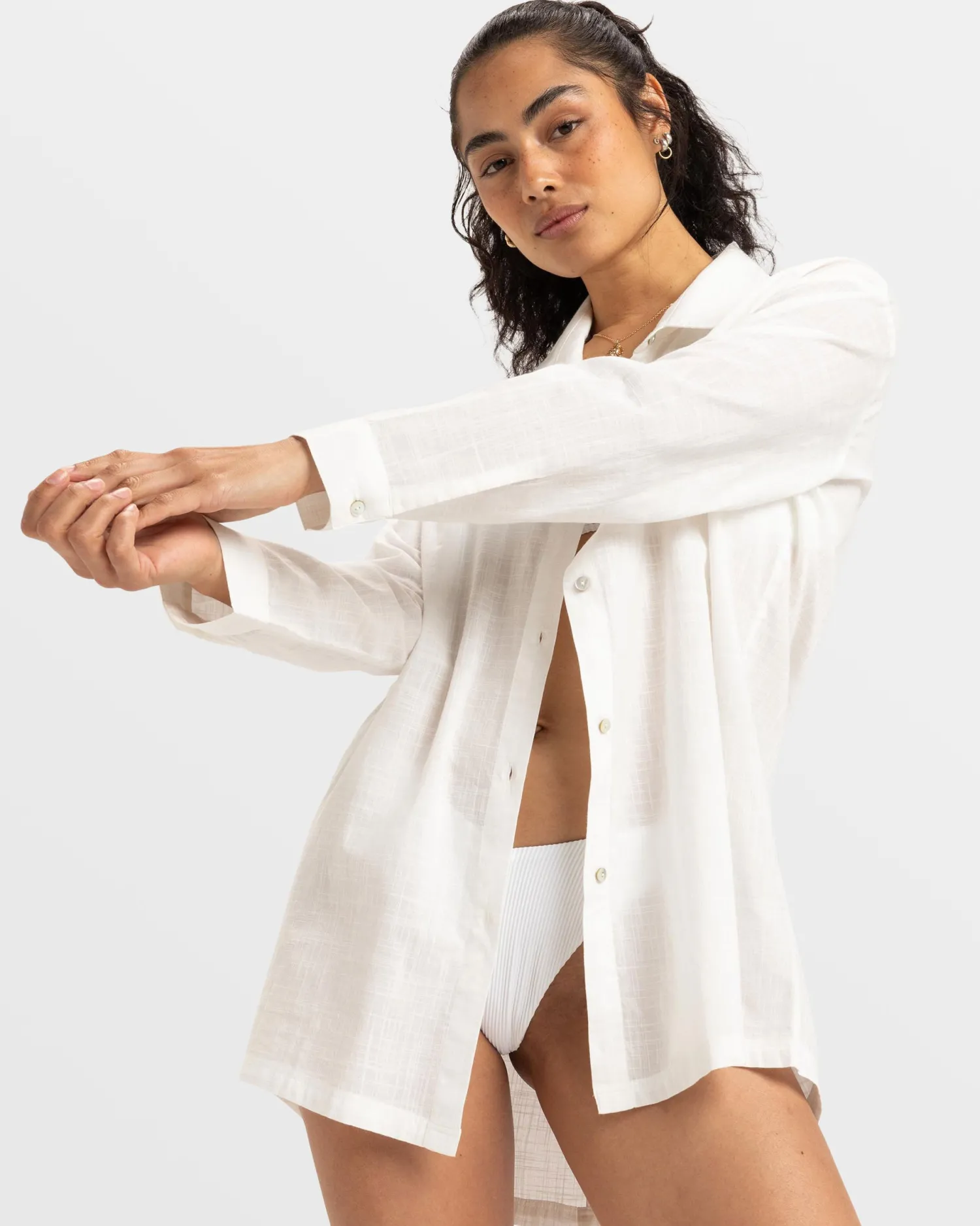 new_solid_blue_riptide_be_2.webp Roxy New Solid Blue Riptide Beach Cover-Up | Cover Ups