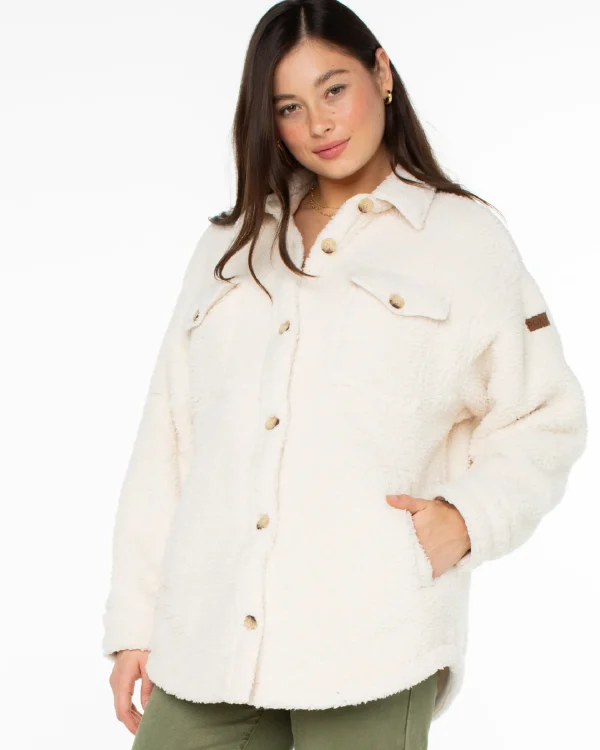 Roxy Overlander Solid Button Front Fleece Jacket | Jackets | Fleece & Hoodies