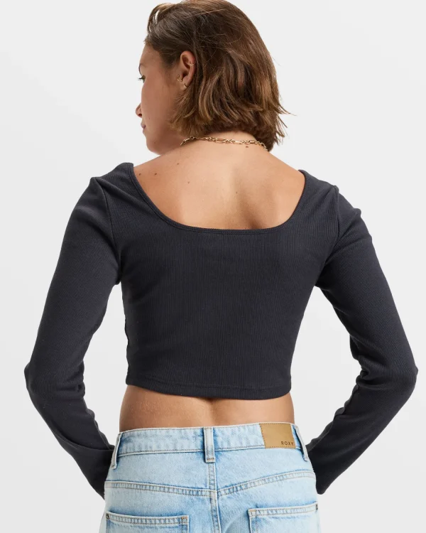 Roxy Pretty Please Long Sleeve Cropped Top | Tops