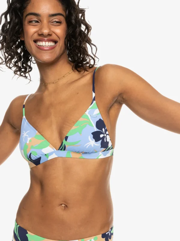 Roxy Printed Beach Classics Fixed Triangle Bikini Top | Bikini Tops